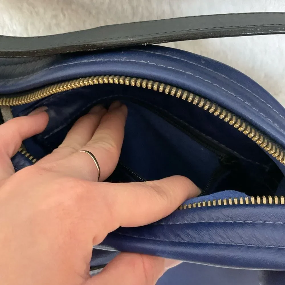 Dooney and Bourke Y2K Navy Blue Small Leather Shoulder Bag Purse